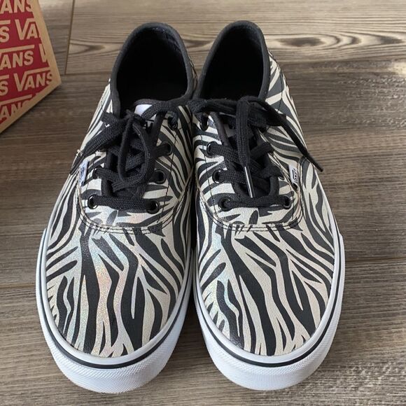 Shoes - VANS Matallic Zebra black white size 9.5